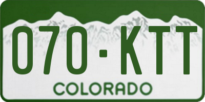 CO license plate 070KTT