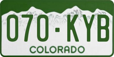 CO license plate 070KYB