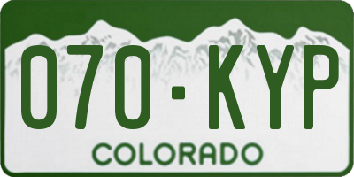 CO license plate 070KYP
