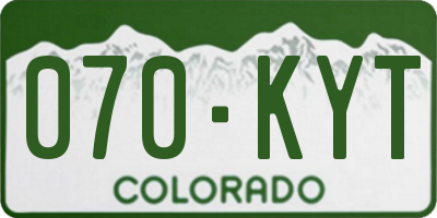 CO license plate 070KYT