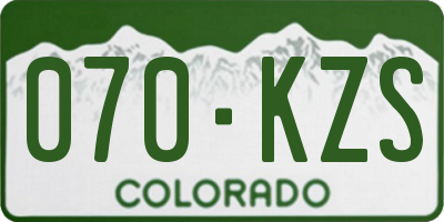 CO license plate 070KZS