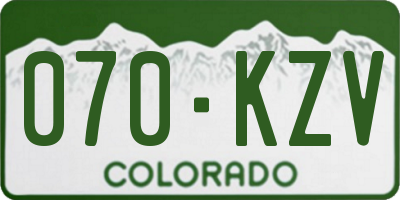 CO license plate 070KZV