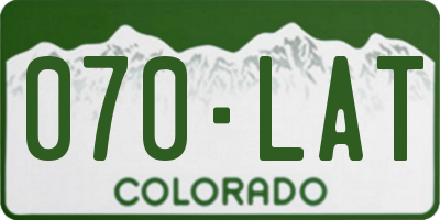 CO license plate 070LAT