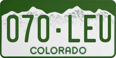 CO license plate 070LEU