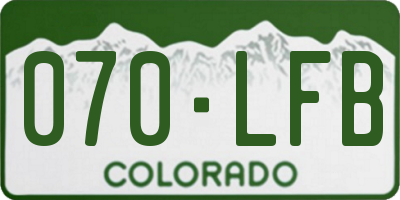 CO license plate 070LFB