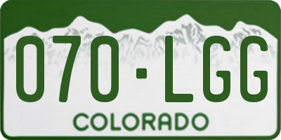 CO license plate 070LGG