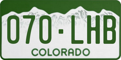 CO license plate 070LHB