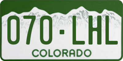 CO license plate 070LHL