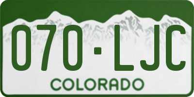 CO license plate 070LJC