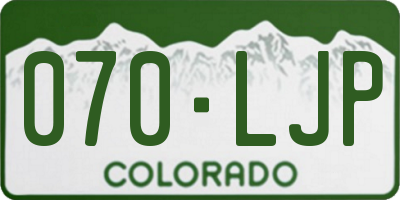 CO license plate 070LJP