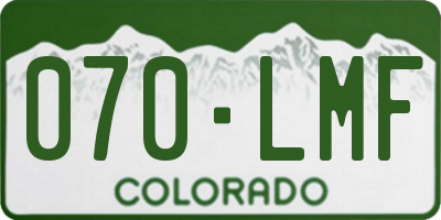CO license plate 070LMF