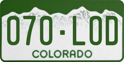 CO license plate 070LOD