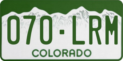 CO license plate 070LRM