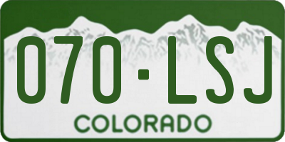 CO license plate 070LSJ