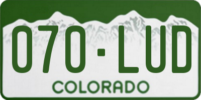 CO license plate 070LUD