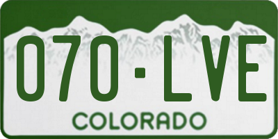 CO license plate 070LVE