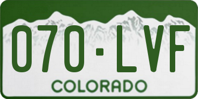 CO license plate 070LVF