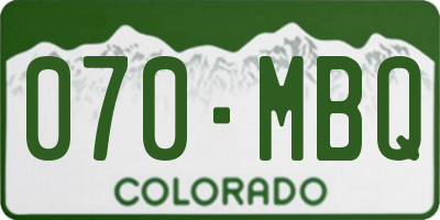 CO license plate 070MBQ