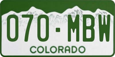 CO license plate 070MBW