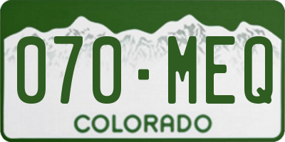 CO license plate 070MEQ