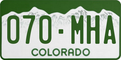 CO license plate 070MHA