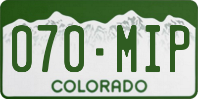 CO license plate 070MIP