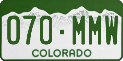 CO license plate 070MMW