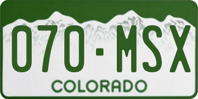 CO license plate 070MSX