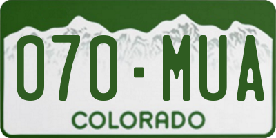 CO license plate 070MUA
