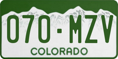 CO license plate 070MZV