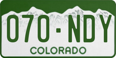 CO license plate 070NDY