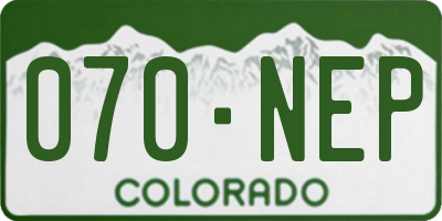 CO license plate 070NEP