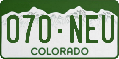 CO license plate 070NEU