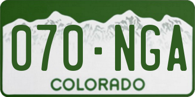 CO license plate 070NGA