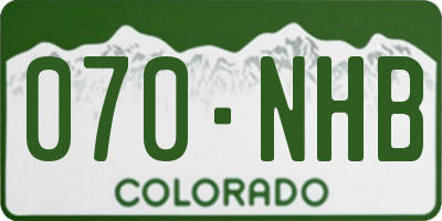 CO license plate 070NHB