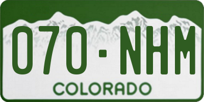 CO license plate 070NHM