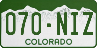 CO license plate 070NIZ