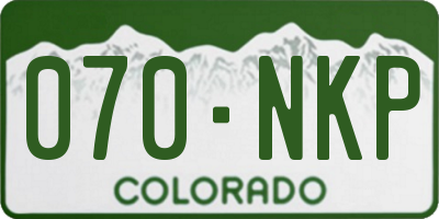CO license plate 070NKP