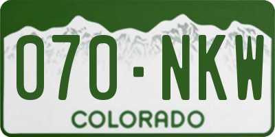 CO license plate 070NKW