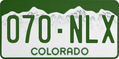CO license plate 070NLX