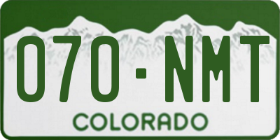 CO license plate 070NMT