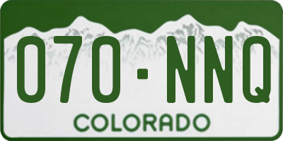 CO license plate 070NNQ