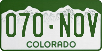 CO license plate 070NOV