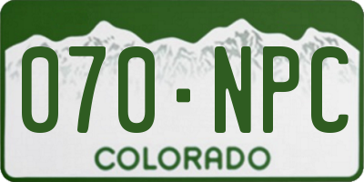 CO license plate 070NPC