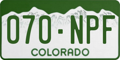 CO license plate 070NPF