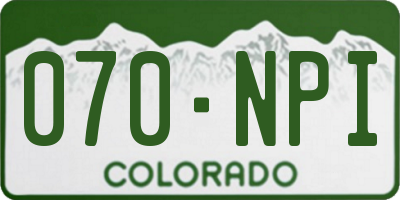 CO license plate 070NPI