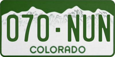 CO license plate 070NUN
