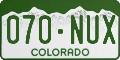 CO license plate 070NUX