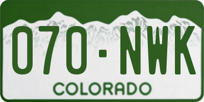 CO license plate 070NWK