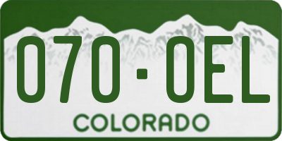 CO license plate 070OEL